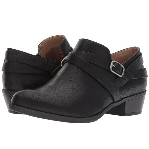 Life Stride Shoes - NEW LifeStride Womens Size 7 Adley Black Faux Vegan Leather Ankle Boots‎ Shoes